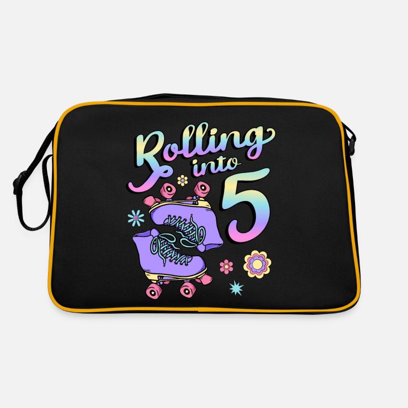 Rouler dans 5 Roller Skaters Floral 5ème année Sac Retro