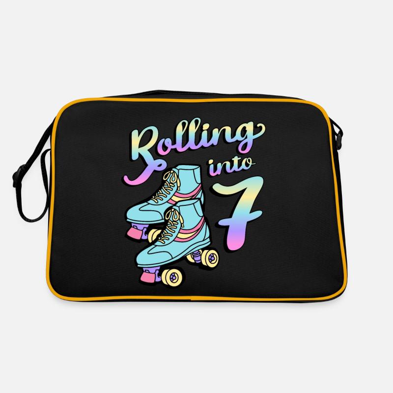 Rolling Into 7 Roller Skaters Skates 7th Anniversary Retro Bag