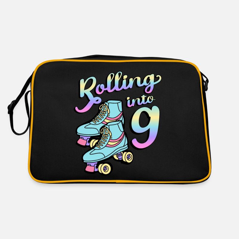 Rolling Into 9 Roller Skaters Skates 9e année Sac Retro