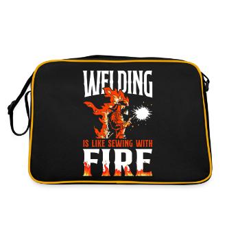 Welder Welding Vintage Welding - Retro Bag - black/gold - Back