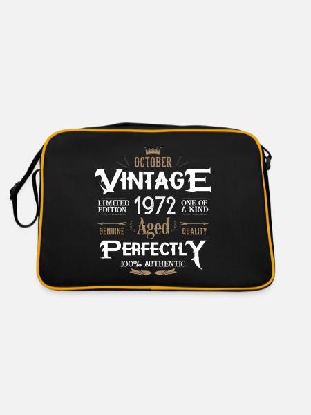 Octobre 1972 né Legends Birthday - Sac Retro - noir/or - Dos