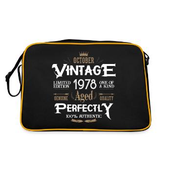 Octobre 1978 né Legends Birthday - Sac Retro - noir/or - Dos