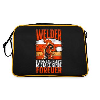 Welder Welding Vintage Welder - Retro Tasche - Schwarz/Gold - Hinten