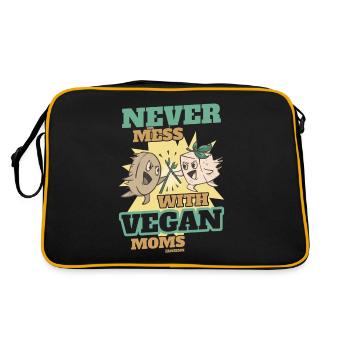 Don't mess with vegan moms - Retro Bag - black/gold - Back