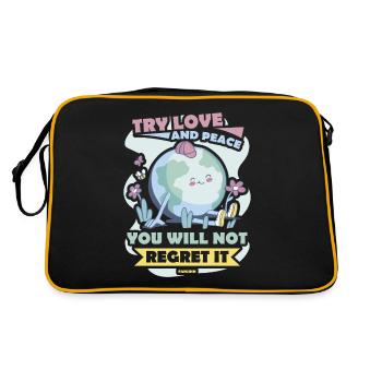 Terre Planète Bleue Amour Paix - Sac Retro - noir/or - Dos