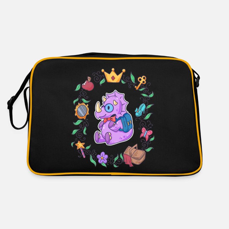 Triceratops Mädchen Schule Märchen Retro Tasche