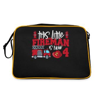 Ce petit pompier a maintenant 4 ans, - Sac Retro - noir/or - Dos