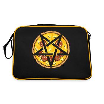 Satanic Cult Pentagram Cheesy Pizza - Sac Retro - noir/or - Dos