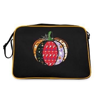 Vacances d’Halloween à la citrouille à motifs effrayants - Sac Retro - noir/or - Dos