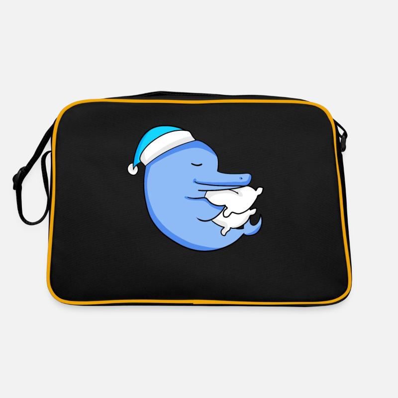 Dolphin with pillow and sleeping cap Retro Bag