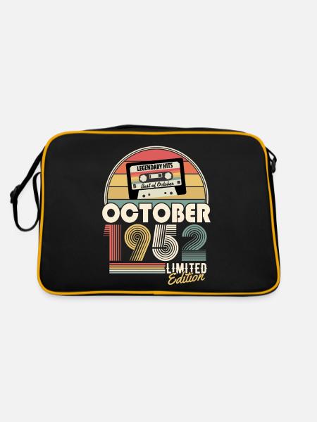 Octobre 1952 Vintage Cadeau d’anniversaire - Sac Retro - noir/or
