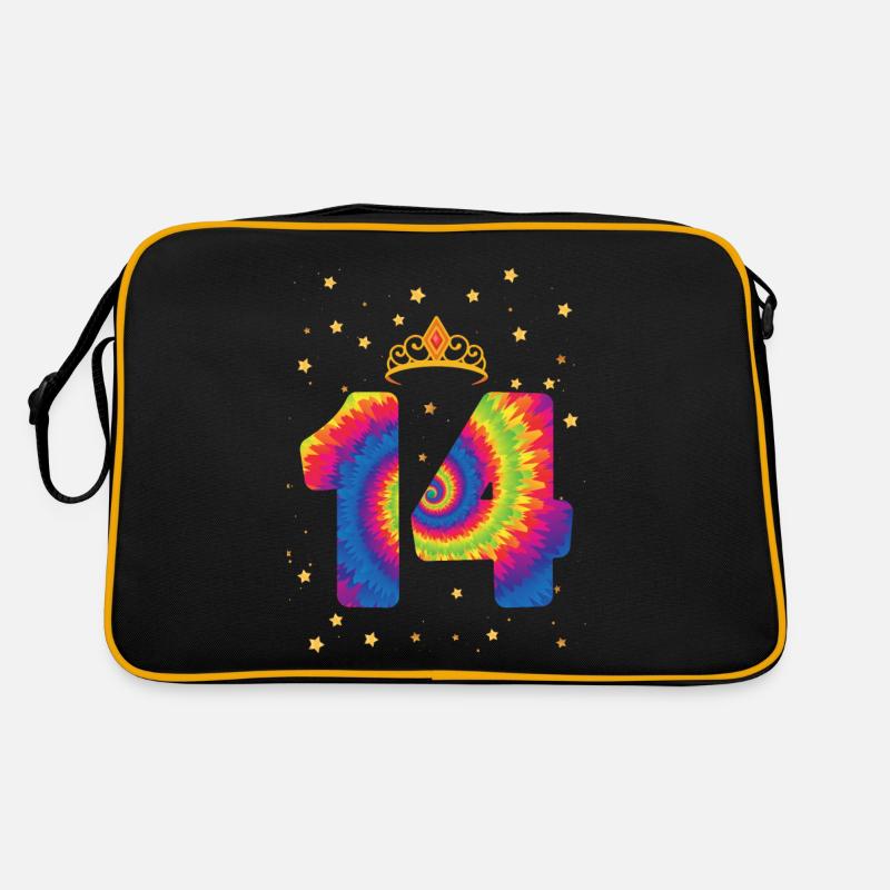 14. Geburtstag Krone | Tie Dye Themed Geburtstag | Retro Tasche