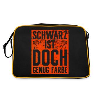 Schwarz Ist Doch Genug Farbe Halloween Holiday - Retro Tasche - Schwarz/Gold - Hinten