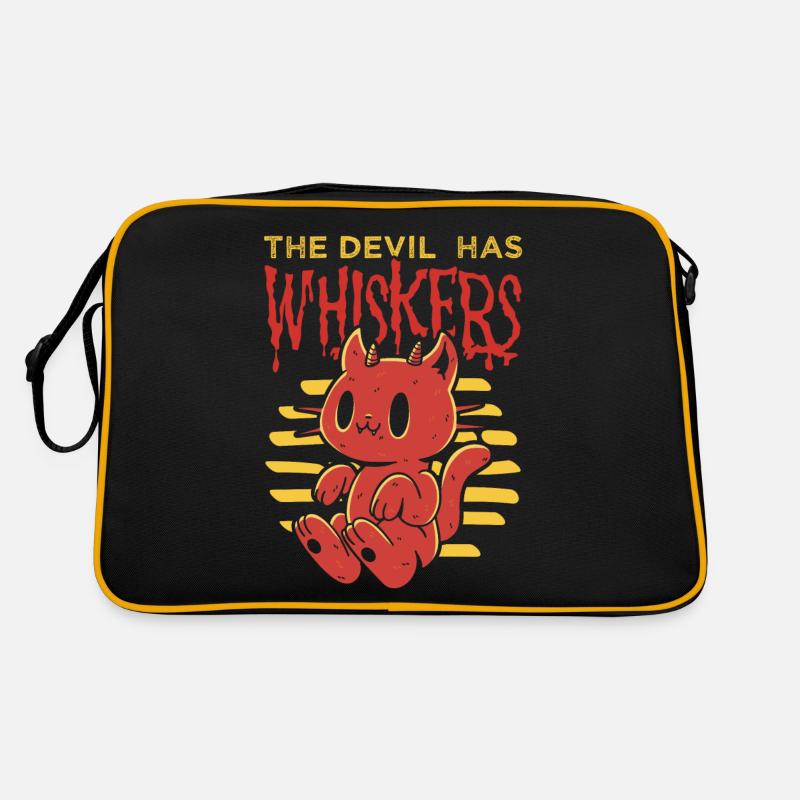 Der Teufel Hat Schnurrhaare Dämon Katze Halloween Retro Tasche