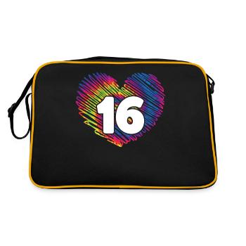 16e anniversaire Heart Tie Dye | Tie Dye sur le thème - Sac Retro - noir/or - Dos