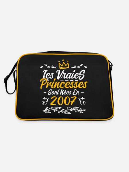 Les Vraies Princesses Sont Nées En 2007 - Sac Retro - noir/or - Dos