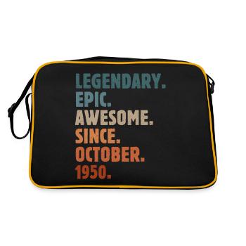 1950 October Vintage Birthday Gift - Retro Bag - black/gold - Back