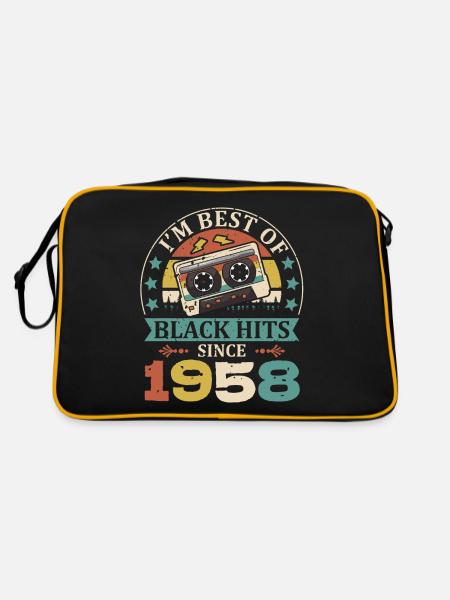I'm Best Of Black Hits Seit 1958 Kassette - Retro Tasche - Schwarz/Gold - Hinten