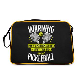Pickleball Warning May - Retro Tasche - Schwarz/Gold - Hinten