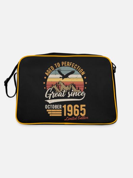 Oktober 1965 Limited Edition Geburtstag Geschenk - Retro Tasche - Schwarz/Gold