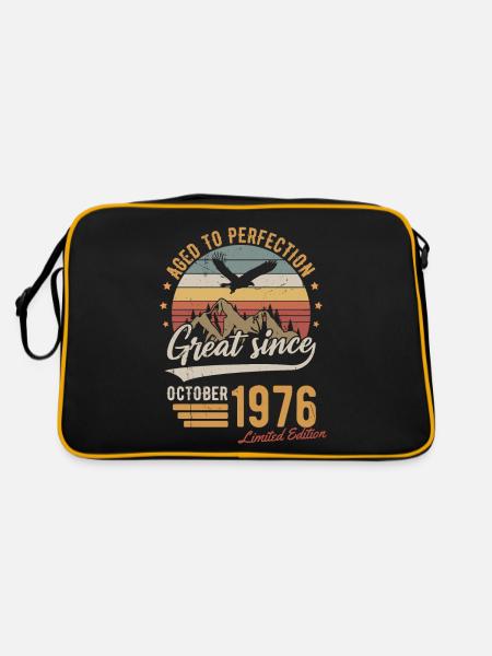 Octobre 1976 Cadeau d’anniversaire en édition limitée - Sac Retro - noir/or