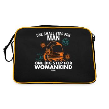 Wissenschaft Astronaut Mond Sonne - Retro Tasche - Schwarz/Gold - Hinten