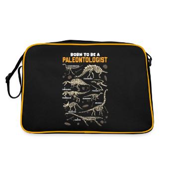 Born to be an English dinosaur paleontologist - Retro Bag - black/gold - Back