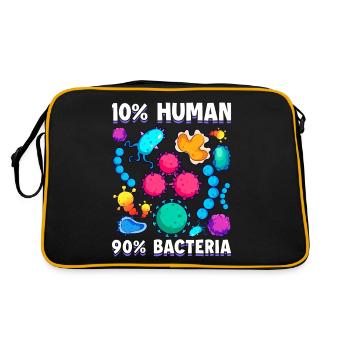 10 Human 90 Bacteria Biology Science - Retro Bag - black/gold - Back