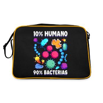 10 Human 90 Bacteria Biology Science - Retro Bag - black/gold - Back
