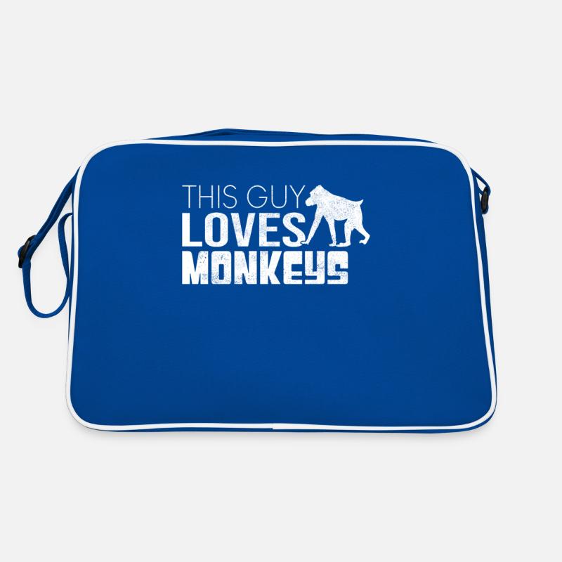 Dieser Typ liebt Affen Retro Tasche