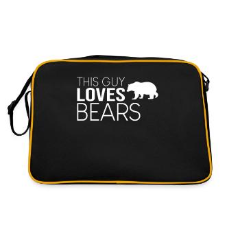 Dieser Typ liebt Bären - Retro Tasche - Schwarz/Gold - Hinten