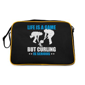 Je jette des pierres sur les maisons Drôle de curling - Sac Retro - noir/or - Dos