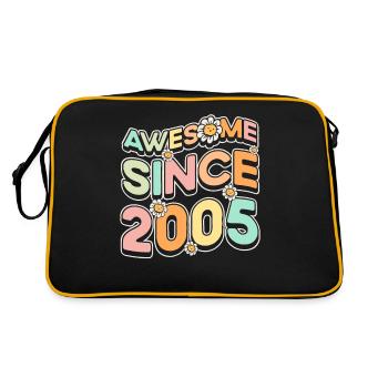 Ehrfurcht Einflößend Seit 2005 Blumenthema Blumen - Retro Tasche - Schwarz/Gold - Hinten