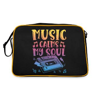 Musik Beruhigt Meine Seele Musikalische - Retro Tasche - Schwarz/Gold - Hinten