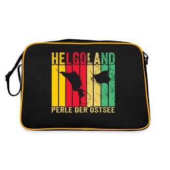 Helgoland Baltic Sea Sylt Deät Lun Lighthouse - Retro Bag - black/gold - Back