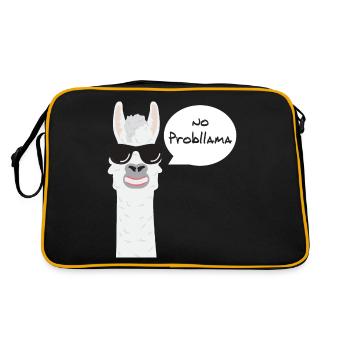 Drôles d’animaux pour les amoureux des animaux Llama, Alpaga - Sac Retro - noir/or - Dos