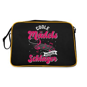 Schlager Girl Volksmusik Party, Dorffest Ouftit - Retro Tasche - Schwarz/Gold - Hinten