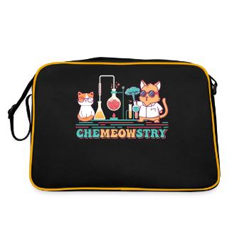 Chemistry Cat Jokes, Chemist Nerd Chemist Cats - Retro Bag - black/gold - Back