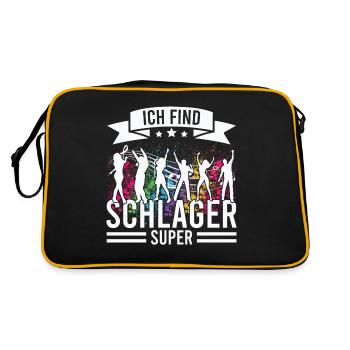 Volksmusik Party Dorffest Ouftit Deutsche Schlager - Retro Tasche - Schwarz/Gold - Hinten
