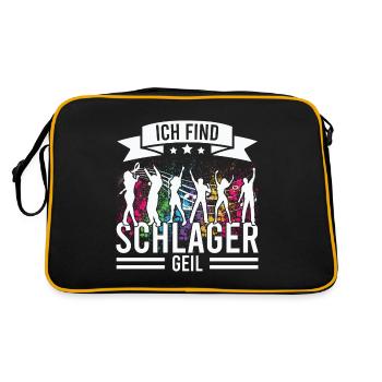 Volksmusik Party Dorffest Ouftit Deutsche Schlager - Retro Tasche - Schwarz/Gold - Hinten