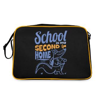 School is my second home - Retro Bag - black/gold - Back