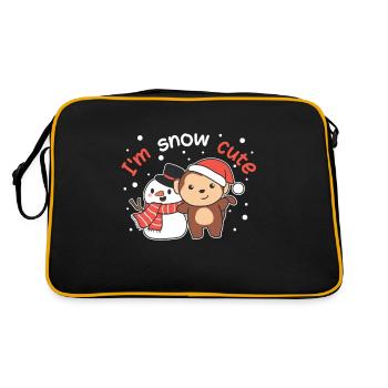 Monkey I'm snow cute snowman snow pun - Retro Bag - black/gold - Back