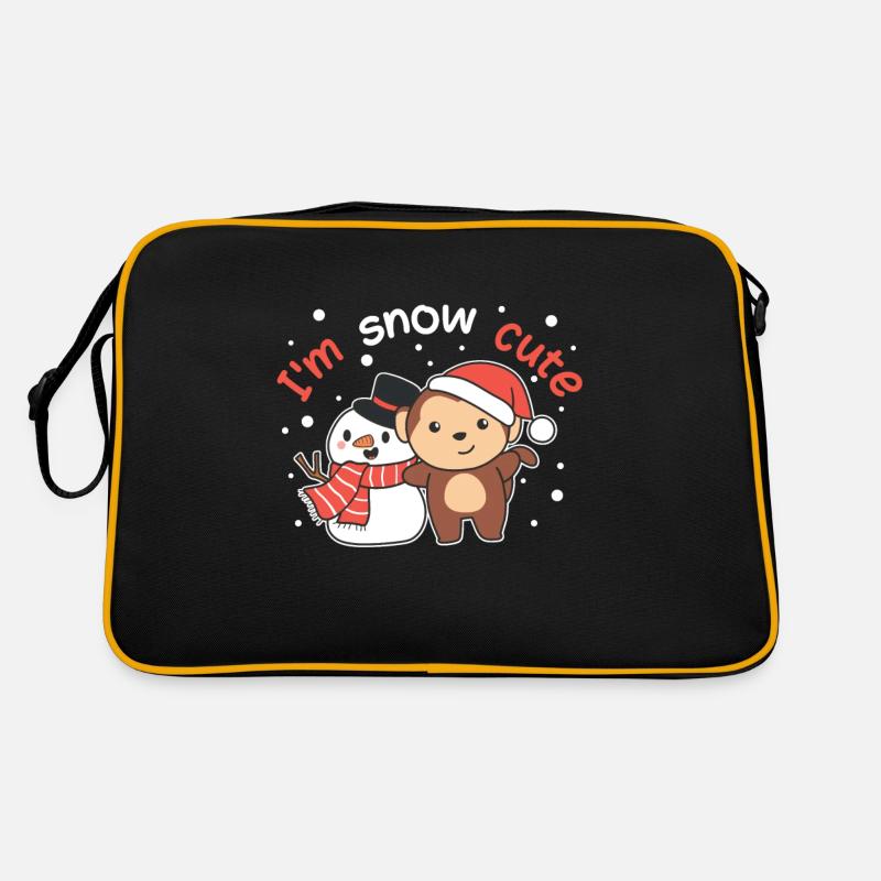 Monkey I'm snow cute snowman snow pun Retro Bag
