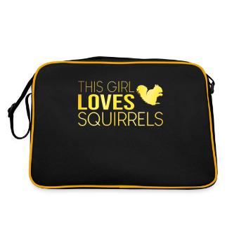 This girl loves squirrels - Retro Bag - black/gold - Back