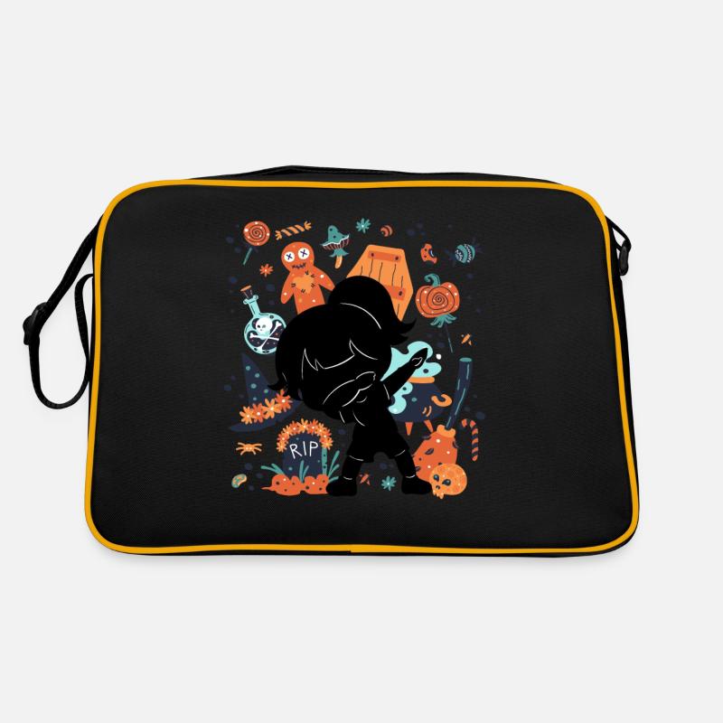 Funny Girl Child Silhouette Spooky Retro Bag