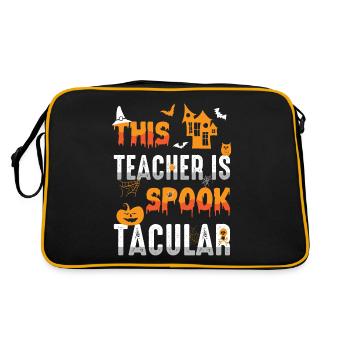 Dieser Lehrer Ist Spook Tacular Spooky Halloween - Retro Tasche - Schwarz/Gold - Hinten