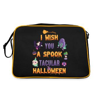 Ich Wünsche Ihnen Ein Gespenstisches Halloweenfest - Retro Tasche - Schwarz/Gold - Hinten