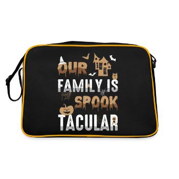 Unsere Familie Ist Spook Tacular Spooky Halloween - Retro Tasche - Schwarz/Gold - Hinten
