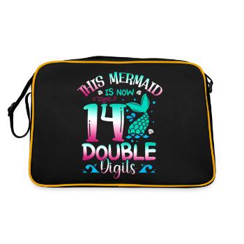 This mermaid is now 14 double digits, - Retro Bag - black/gold - Back
