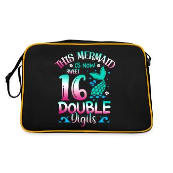 This mermaid is now 16, double digits, - Retro Bag - black/gold - Back
